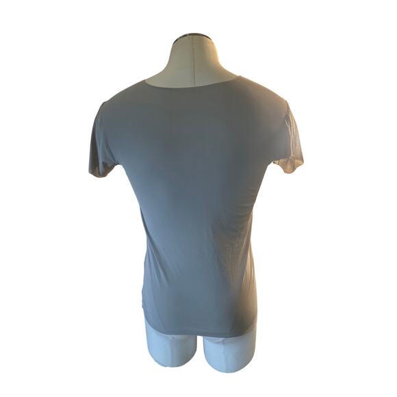 Men S Chest 35-38" Uniqlo Airism V-Neck Short Slv Tan Tee Shirt Top Lightweight - Picture 4 of 7